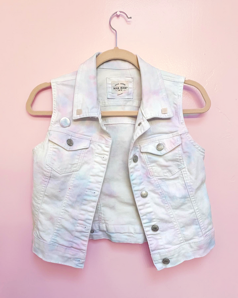 White denim vest girls sale