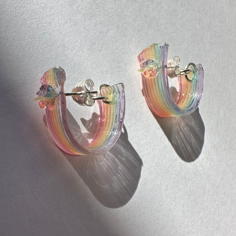 Rainbow Jelly Hoop Earrings